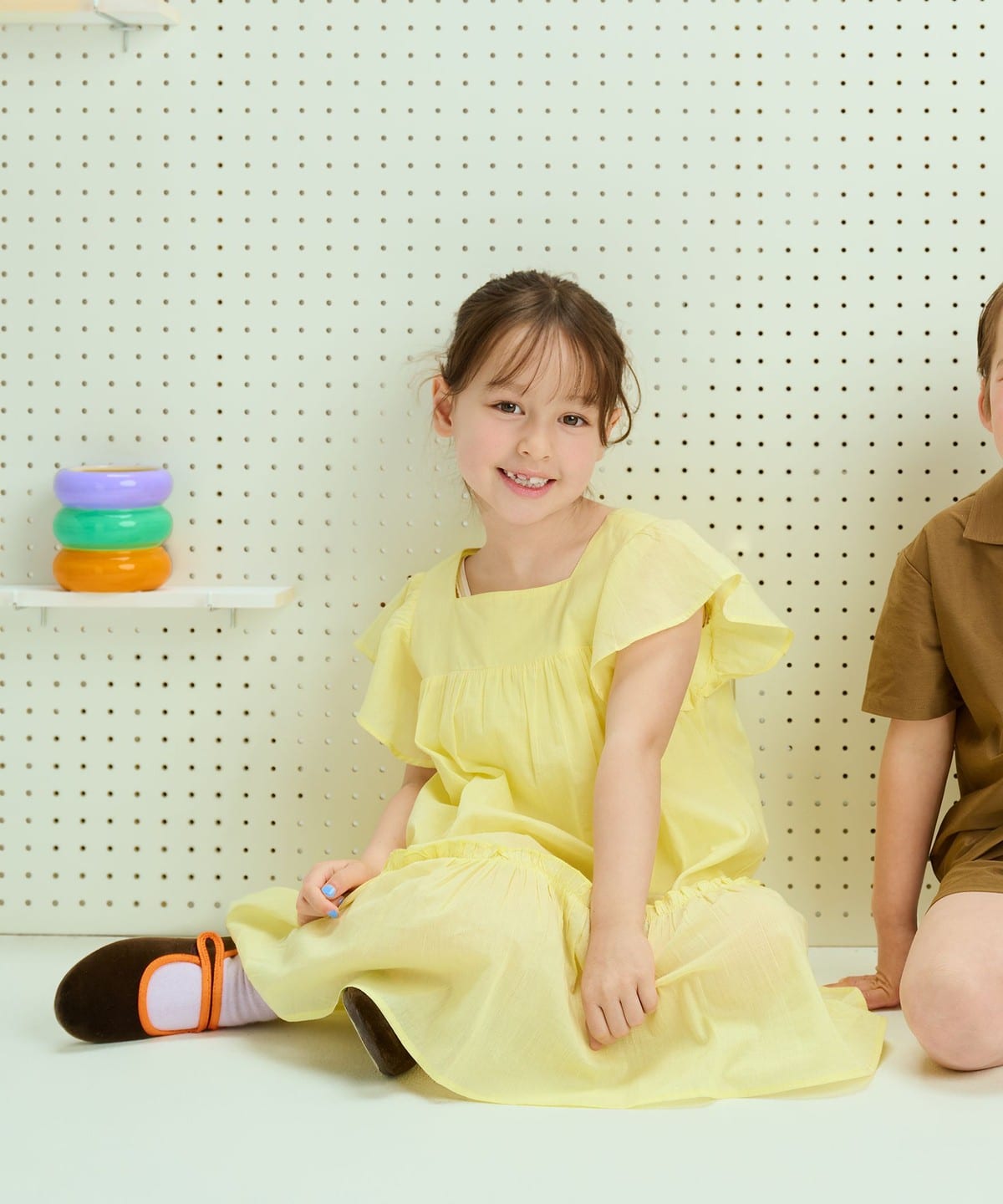 インド綿 ティアード ワンピース(90 140cm) ワンピース LT. YELLOW 130 インド綿 ティアード ワンピース(90 140cm) ワンピース LT. YELLOW 130