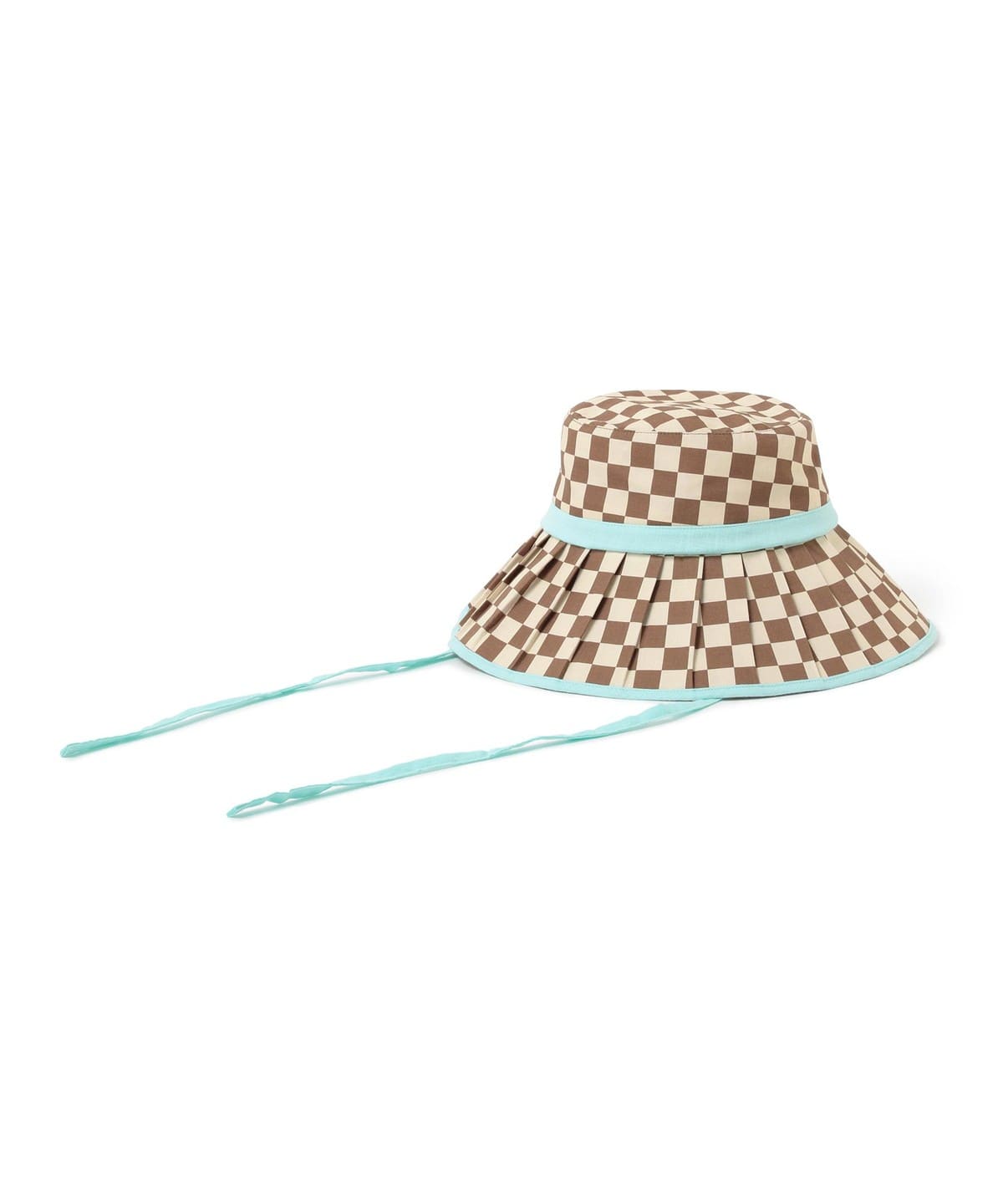 プリーツ ハット 帽子 MOCHA/L. BLUE FREE(53-55cm) プリーツ ハット 帽子 MOCHA/L. BLUE FREE(53-55cm)