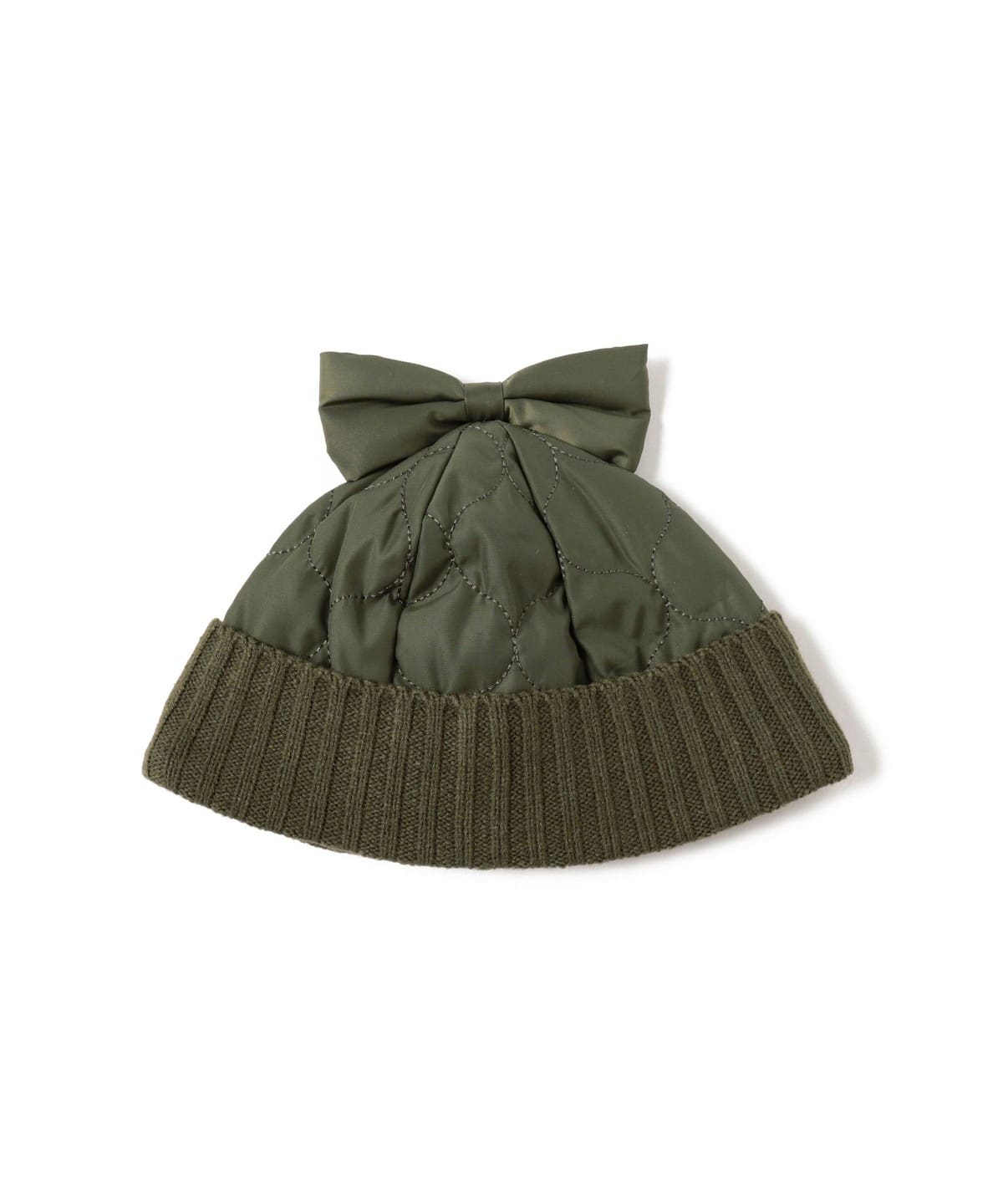 Casselini キャセリーニ / リボン ニット帽 帽子 OLIVE ONE SIZE Casselini キャセリーニ / リボン ニット帽 帽子 OLIVE ONE SIZE
