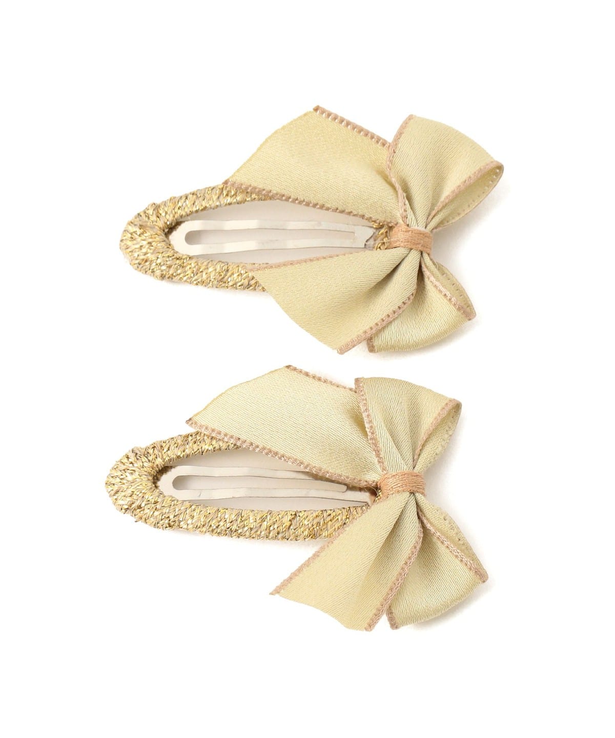 2セット ラメ リボン ピン ヘアアクセサリー GOLD ONE SIZE 2セット ラメ リボン ピン ヘアアクセサリー GOLD ONE SIZE