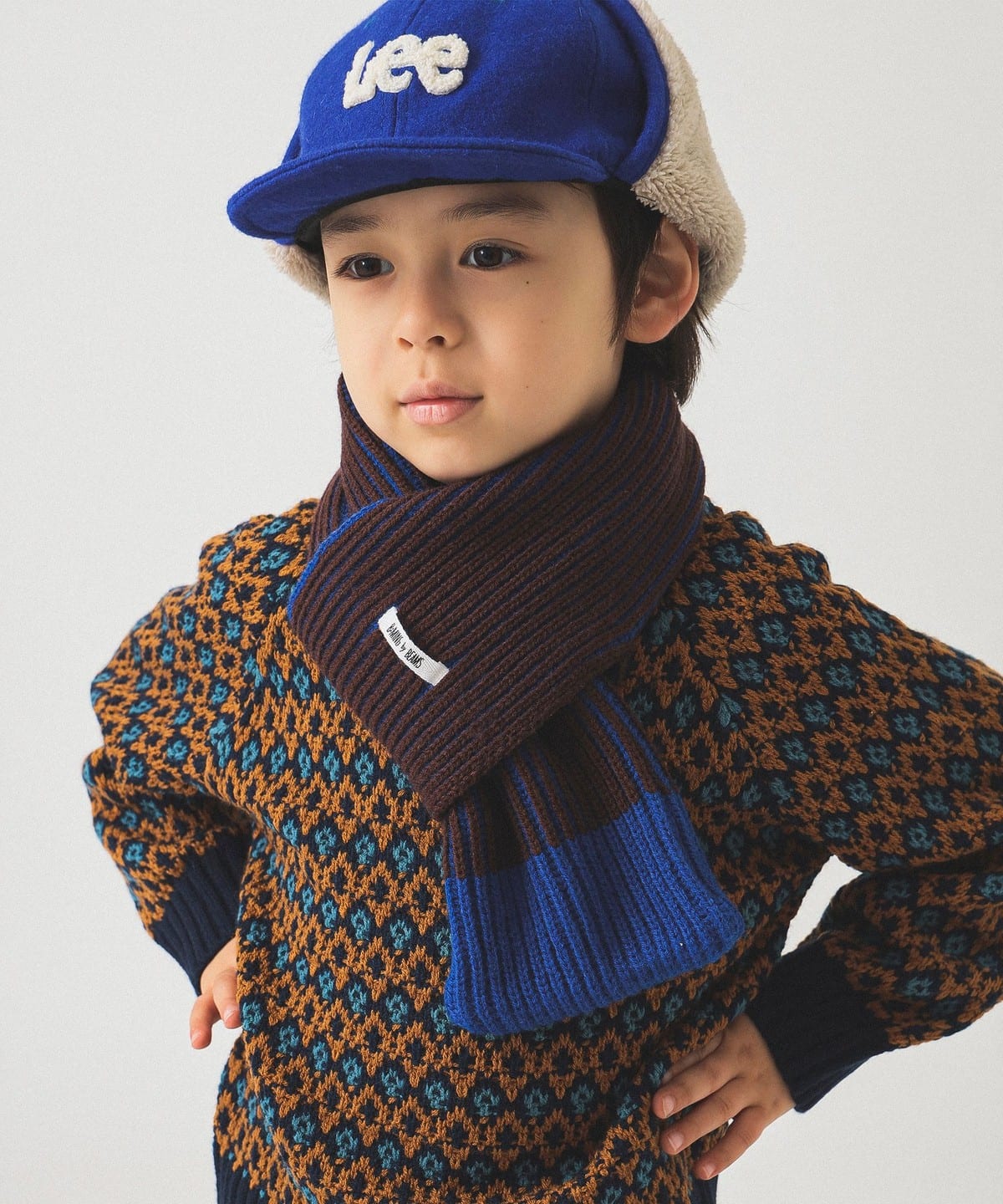 リブ マフラー 2025FW ファッション雑貨 BROWN ONE SIZE