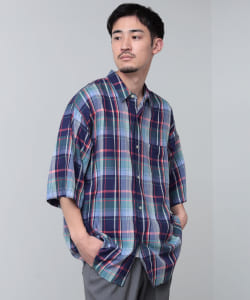 BEAMS / 男裝 短袖 格紋 襯衫