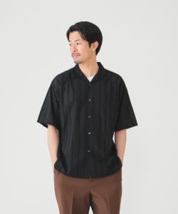 BEAMS / 男裝 寬版 直條紋 開領 襯衫