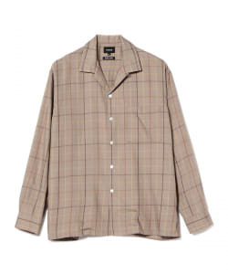BEAMS / 男裝 縲縈混紡 格紋 開襟襯衫