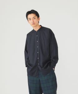 BEAMS / 男裝 密紋平織 立領 襯衫