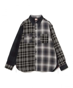 SUGAR CANE × BEAMS / 別注 男裝 拼接 工作 格紋