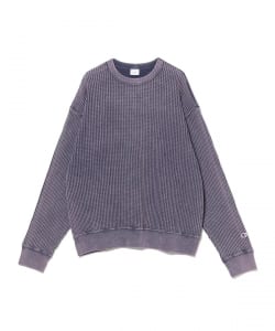 Champion × BEAMS / 別注 男裝 寬版 華夫格 長袖 T恤