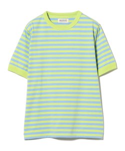 BEAMS BOY / 女裝 橫條紋 滾邊領 短袖 T恤