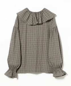 BEAMS BOY / 女裝 格紋 荷葉領 襯衫