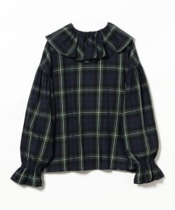 BEAMS BOY / 女裝 格紋 荷葉領 襯衫
