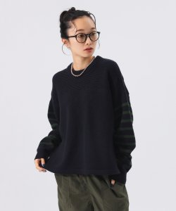 【9/12再降價】BEAMS BOY / 女裝 橫條紋衣袖 上衣