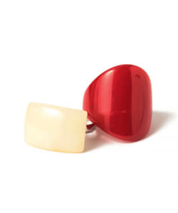 【3/13再降價】BEAMS BOY / 女裝 復古 樹脂 戒指 2入組