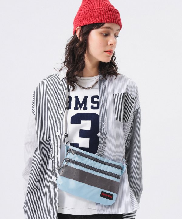 希少 BRIEFING ︎ BEAMS BOY 別注 MINI SACOCHE 極希少✨BRIEFING×BEAMS BOYショルダーバッグ ライトグレー 可愛い顔し