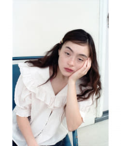 BEAMS BOY / 女裝 多臂花式織 大面積衣領 短袖 襯衫