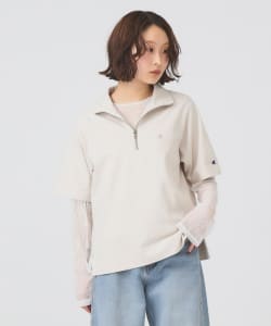 Champion × Ray BEAMS / 別注 女裝 半拉鍊 短袖 上衣