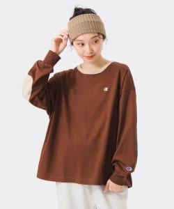 Champion × BEAMS BOY / 別注 女裝 肘部補丁 長袖上衣
