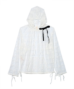 YUHAN WANG / 女裝 oversized lace hoodie 寬鬆 蕾絲 連帽 上衣