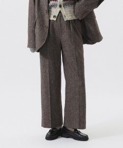 BEAMS BOY / 女裝 斜紋軟呢 寬版 西裝長褲