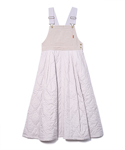UNIVERSAL OVERALL / 女裝 異材質拼接 填充 吊帶裙