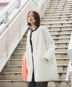 【TIME SALE】Ray BEAMS / 女裝 羊羔絨 絎縫 雙面穿 大衣
