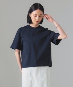 Demi-Luxe BEAMS / 女裝 後拉鍊 羅馬布 T恤