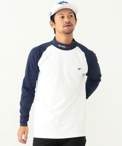 〈MEN〉BEAMS GOLF ORANGE LABEL / 男裝 拉克蘭袖 小高領 T恤