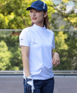 〈WOMEN〉BEAMS GOLF ORANGE LABEL / 女裝 透色LOGO 微高領 上衣
